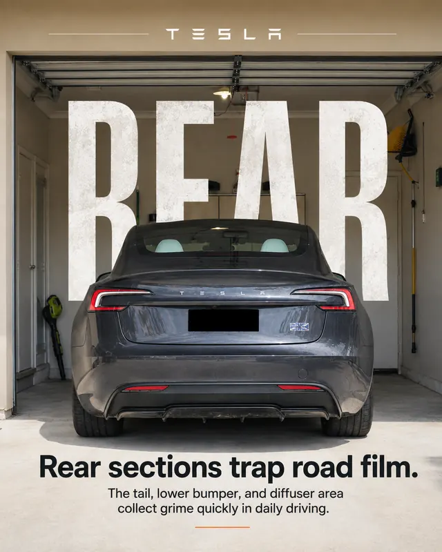 Tesla Model 3 - Rear sections trap road film