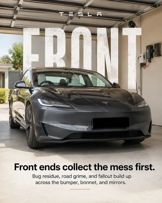 Tesla Model 3 - Front ends collect the mess first