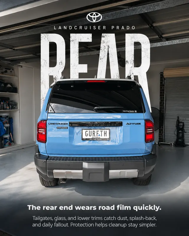 LandCruiser Prado - The rear end wears road film quickly